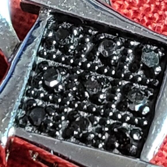 Black Pave Diamond Sterling Silver Pendant - Picture 3 of 8